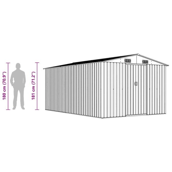 Градинска барака, 257x392x181 см, метал, кафява