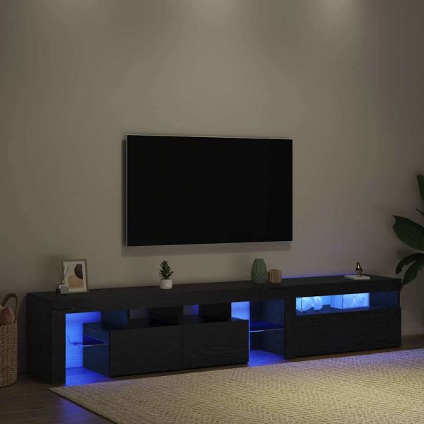 ТВ шкаф 2 pcs Черния дъб 215 x 36,5 x 40 см Инженерно дърво