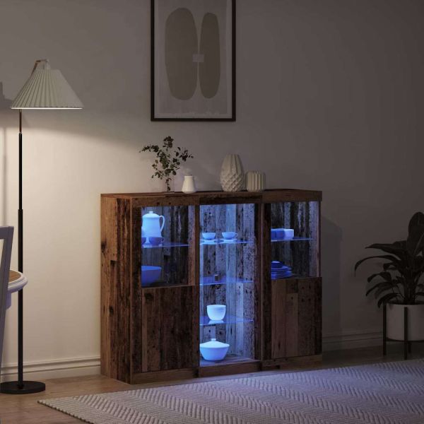 LED конзолна маса Старо дърво 123 x 37 x 100 см