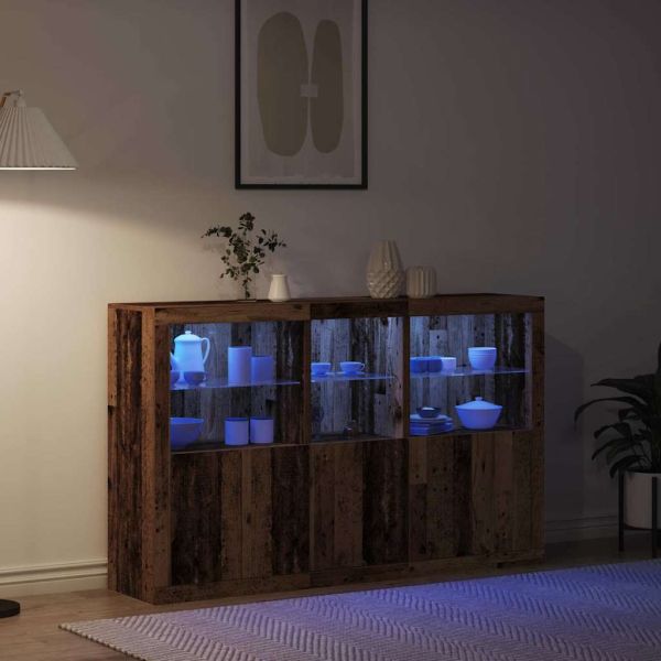 LED конзолна маса Старо дърво 162 x 37 x 100 см