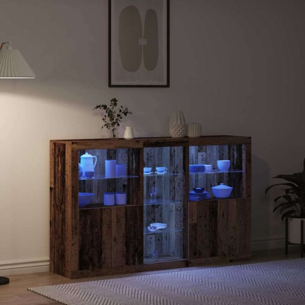 LED конзолна маса Старо дърво 162 x 37 x 100 см