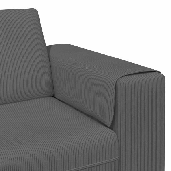Диван с възглавница Тъмен сив 250 x 188 x 76 см Кордюрова тъкан