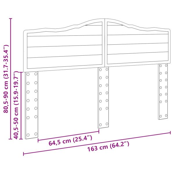 Облегалка за глава Бяло 160 cm Инженерно дърво