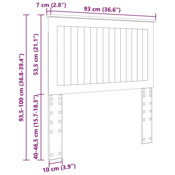 Облегалка за глава с таблото Дъб 90 cm Инженерно дърво