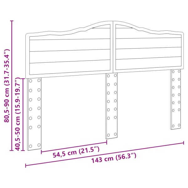 Облегалка за глава Гланц бяло 140 cm Инженерно дърво