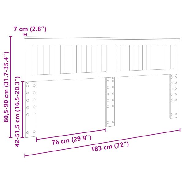 Облегалка за глава Дъб 180 cm Инженерно дърво