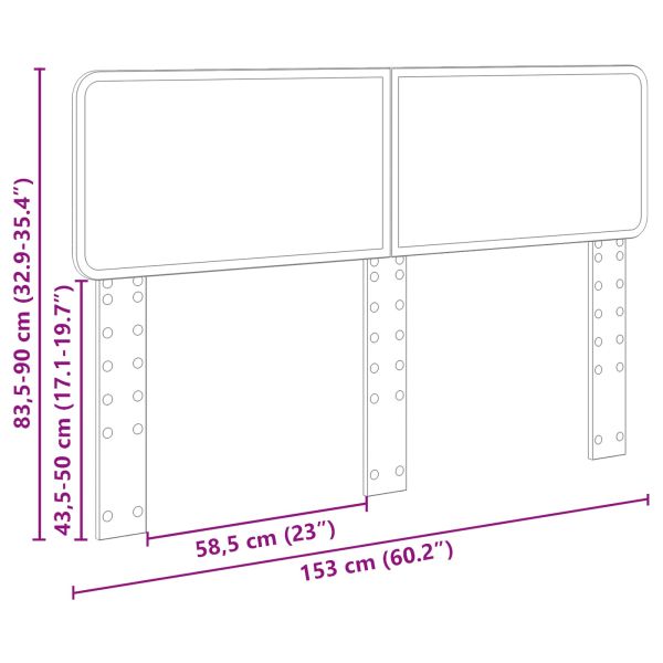 Облегалка за глава Дъб 150 cm Инженерно дърво