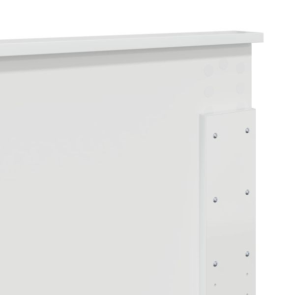 Облегалка за глава Гланц бяло 150 cm Инженерно дърво