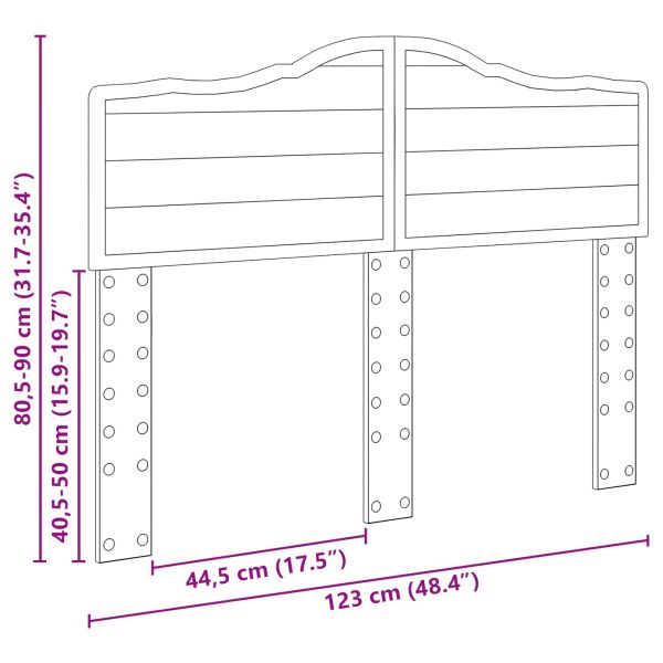 Облегалка за глава Циментено сиво 120 cm Инженерно дърво