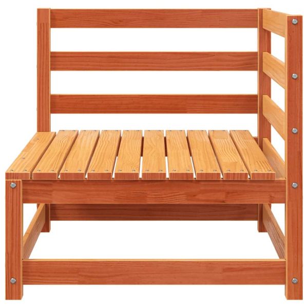 Градински диван, 2-местен, восъчнокафяв, бор масив