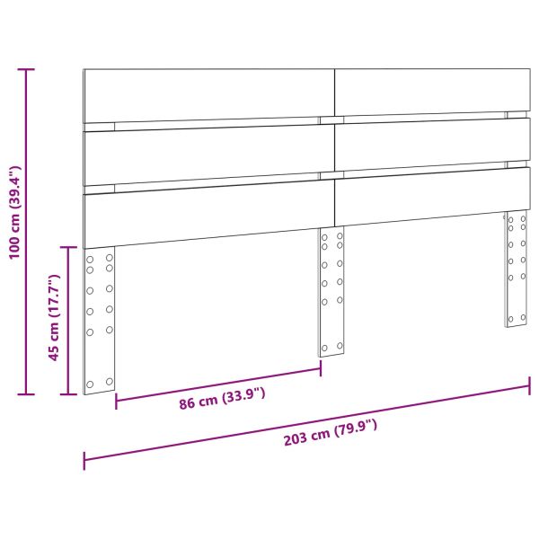 Облегалка за глава Бяло 200 cm Инженерно дърво