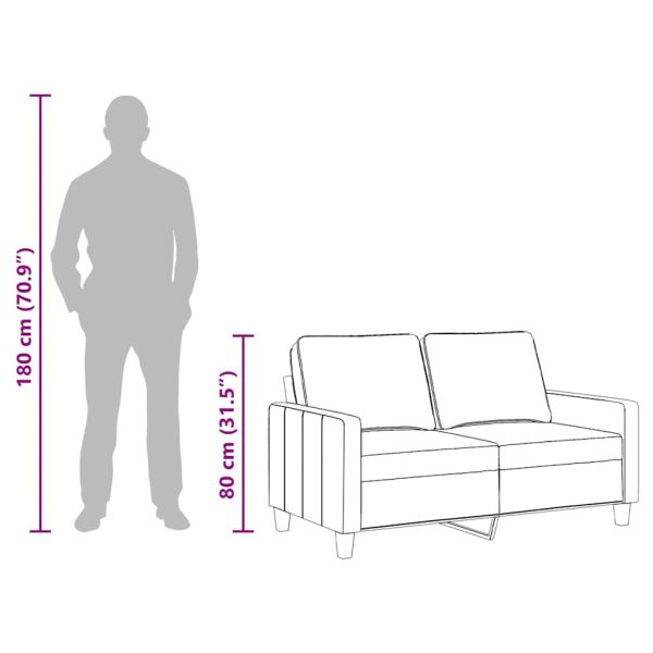 2-местен диван, черен, 120 см, плат