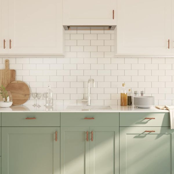 Дръжки за шкафове, 10 бр, бронз, 64 мм, неръждаема стомана