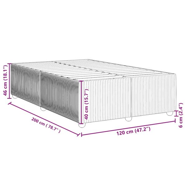 Рамка за легло, синя, 120x200 см, кадифе