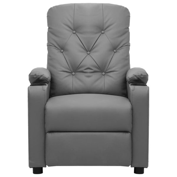 Масажен стол, сив, изкуствена кожа