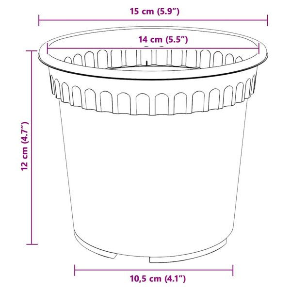 Саксии за растения 24 бр. Червено тухла Пластмаса