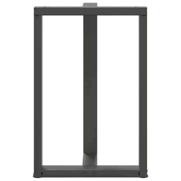 Крака за бар маса, Т-образни, 2 бр., антрацит, 60x35x(90-91) см, стомана