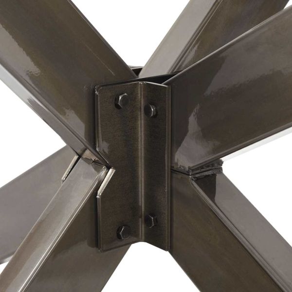 Крак за масичка за кафе, форма на паяк, черен, 98x58x(42-43) см, стомана