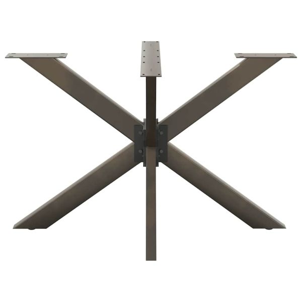 Крак за трапезна маса, форма на паяк, черен, 120x68x(72-73) см, стомана