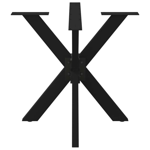 Крак за трапезна маса, форма на паяк, черен, 85x85x(72-73) см, стомана