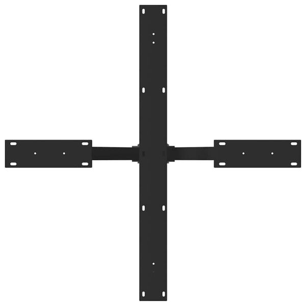 Крак за трапезна маса, форма на паяк, черен, 85x85x(72-73) см, стомана