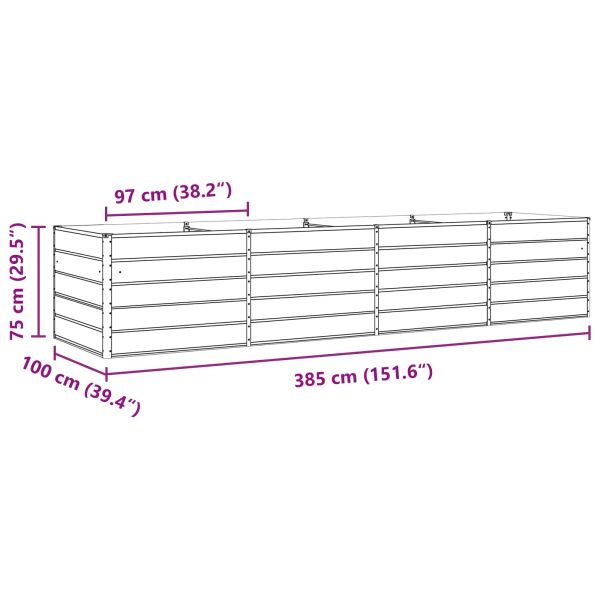 Кашпа Светлосиво 195 x 100 x 45 см Галванизирана стомана
