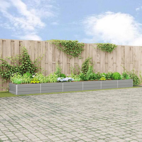 Кашпа Светлосиво 195 x 100 x 45 см Галванизирана стомана