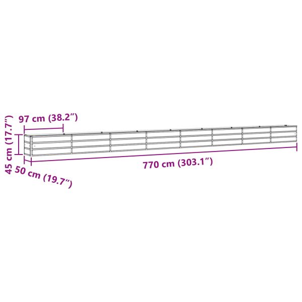 Кашпа Антрацит 480 x 50 x 45 см Галванизирана стомана