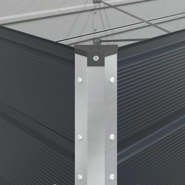 Кашпа Антрацит 195 x 100 x 45 см Галванизирана стомана