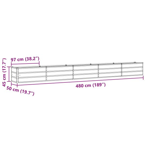 Кашпа Пастелно зелено 480 x 50 x 45 см Галванизирана стомана