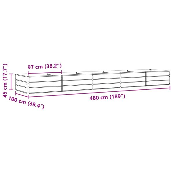 Кашпа Пастелно зелено 195 x 100 x 45 см Галванизирана стомана