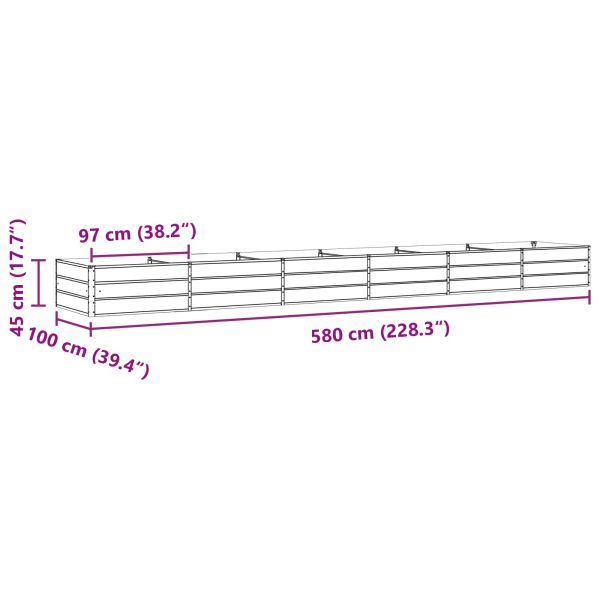 Кашпа Пастелно зелено 195 x 100 x 45 см Галванизирана стомана