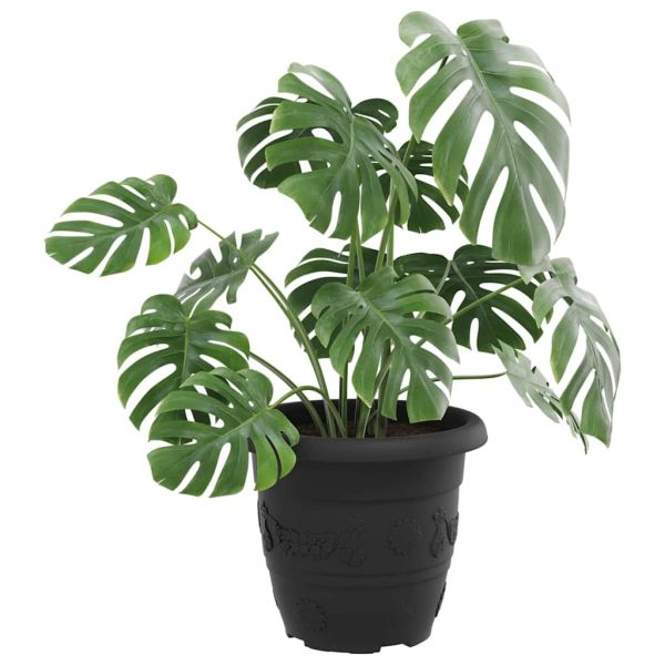 Кръгла саксия за цветя 24 pcs Черно Ø 26 x 21.5 см Пластмаса