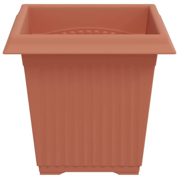 Квадратна цветна саксия 6 pcs Червено тухла 16 x 16 x 14 см