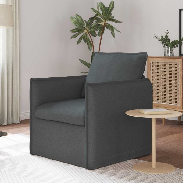 Диван Тъмен сив 75 x 82 x 85 см текстил