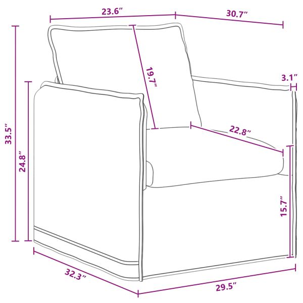 Диван Тъмен сив 75 x 82 x 85 см текстил