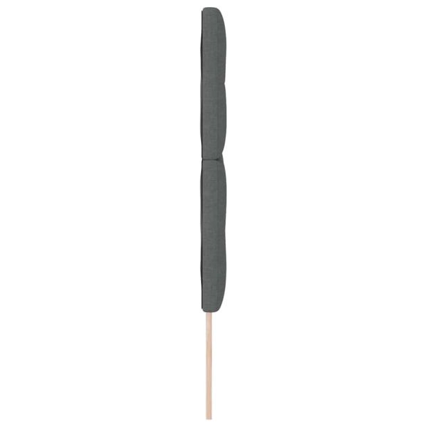 LED глава с LED ленти с таблото Тъмен сив 144 см текстил
