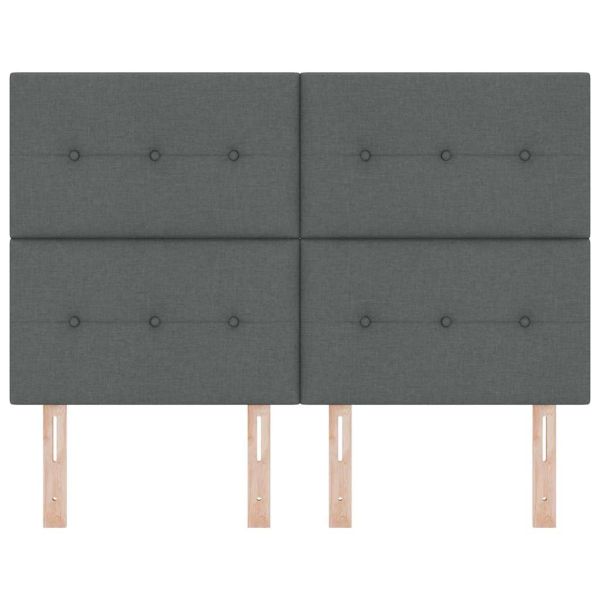 LED глава с LED ленти с таблото Тъмен сив 144 см текстил