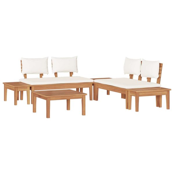 Градински Софа Комплект 3 pcs Кафяв и Кремав