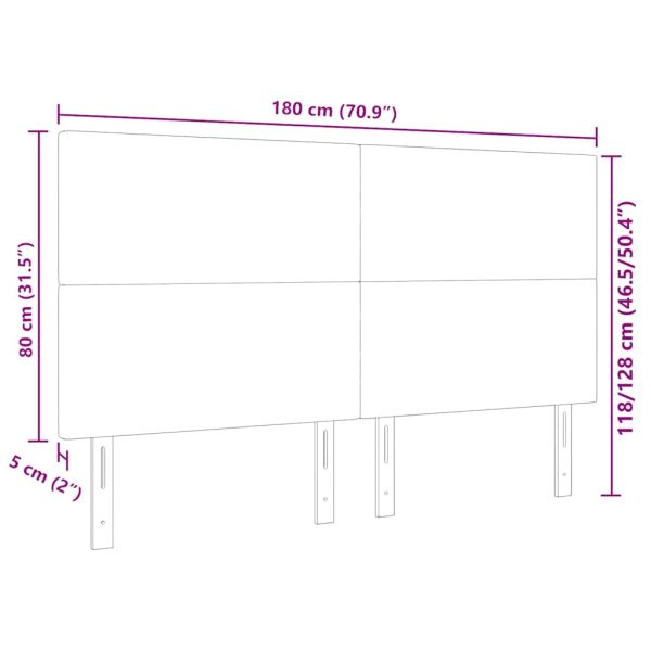 Облегалка за глава Светлосиво 180 cm Кордюрова тъкан