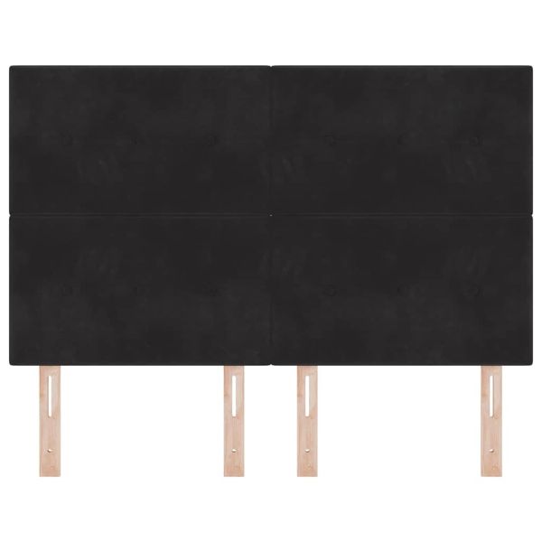 LED глава с LED ленти Черен 160 cm Кадифе