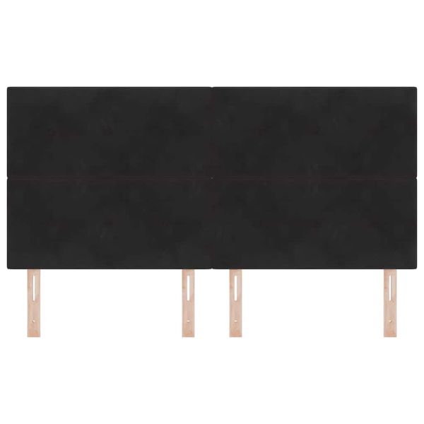 LED глава с LED ленти Черен 180 cm Кадифе