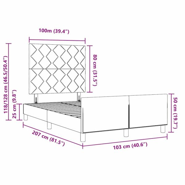 Рамка за легло с таблото Крем 100 x 200 cm текстил