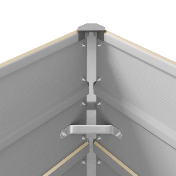 Кашпа Слонова кост 195 x 100 x 75 см Галванизирана стомана