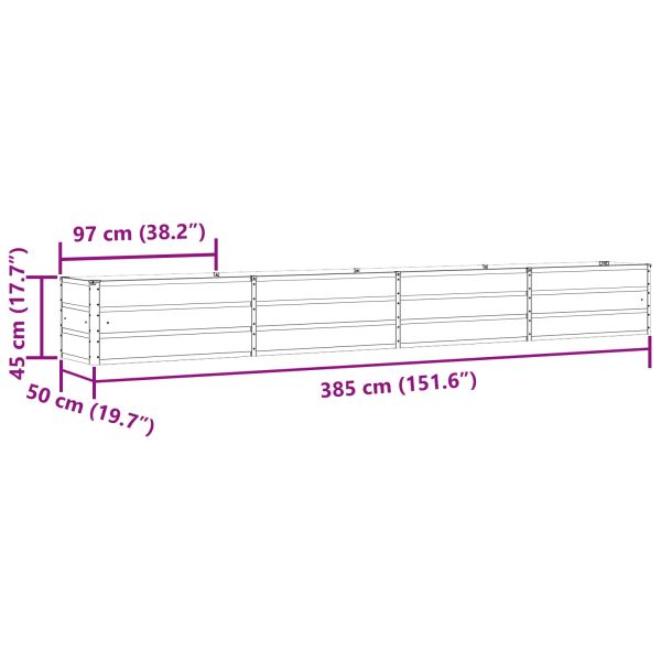 Кашпа Светлосиво 480 x 50 x 45 см Галванизирана стомана