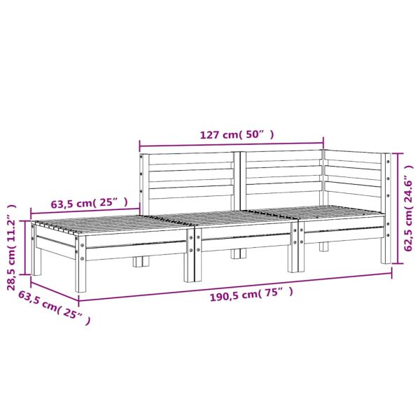 Градински диван, 3-местен, импрегниран бор