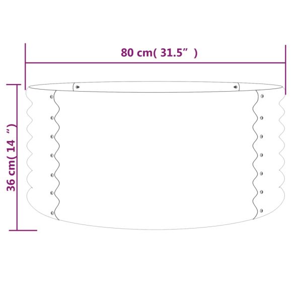 Градински плантер поцинкована стомана 80x80x36 см кафяв