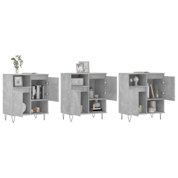 Сайдборди, 3 бр, бетонно сиви, инженерно дърво