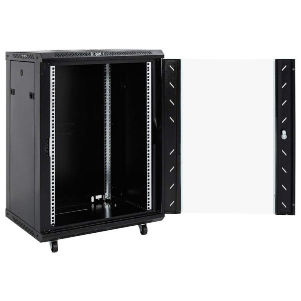 15U сървърен шкаф, 19", IP20, черен, 60x45x86 см