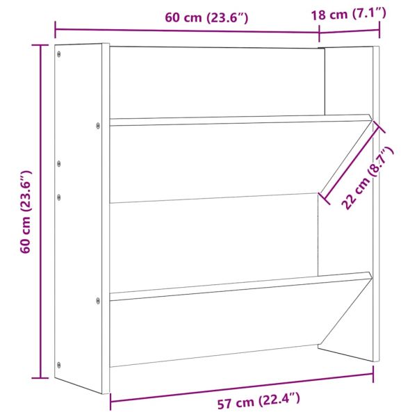 Стенни шкафове за обувки 4 бр черни 60x18x60 см инженерно дърво